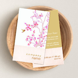 Hummingbird Hübsch Pink Buds Branch Card Visitenkarte