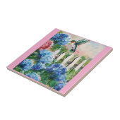 Hummingbird & Hydrangea Blume Dekorative Fliesen (Seite)