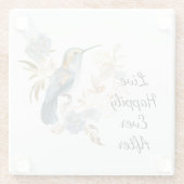 Hummingbird Hydrangea Blume Glasuntersetzer (Rückseite)