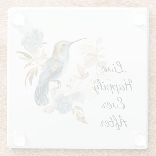 Hummingbird Hydrangea Blume Glasuntersetzer (Rückseite)