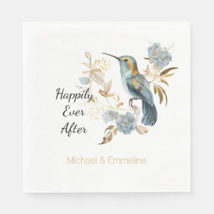 Hummingbird Hydrangea Blume Hochzeit Serviette
