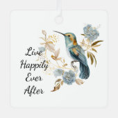 Hummingbird Hydrangea Blume Ornament Aus Metall (Vorderseite)