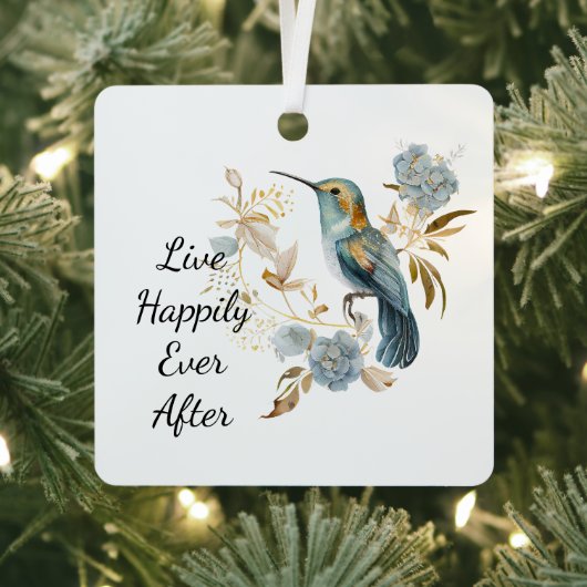 Hummingbird Hydrangea Blume Ornament Aus Metall (InSitu)