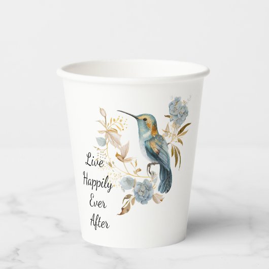 Hummingbird Hydrangea Blume Pappbecher (Vorderseite)