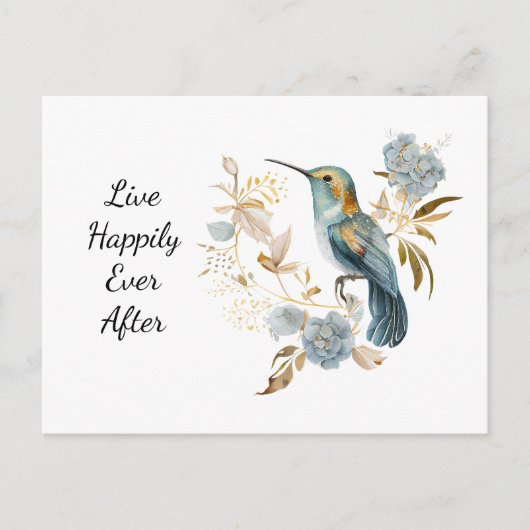 Hummingbird Hydrangea Blume Postkarte (Vorderseite)