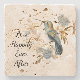 Hummingbird Hydrangea Blume Steinuntersetzer