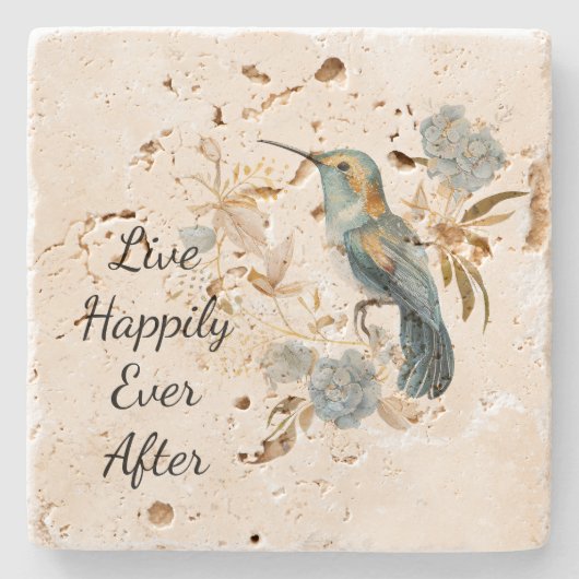 Hummingbird Hydrangea Blume Steinuntersetzer (Vorderseite)