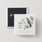 Hummingbird Hydrangea Flowers   Button (Vorne & Hinten)