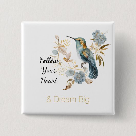 Hummingbird Hydrangea Flowers   Button (Vorderseite)