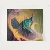 Hummingbird im Abstrakten Leben Wandteppich (Vorderseite (Horizontal))