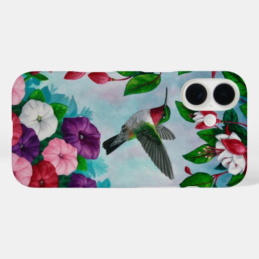 Hummingbird im Blumengarten Case-Mate iPhone Hülle (Rückseite (Horizontal))
