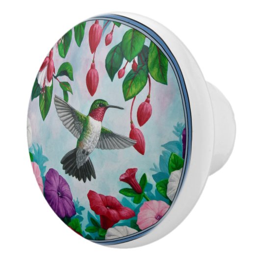Hummingbird im Blumengarten Keramikknauf (Rechts)