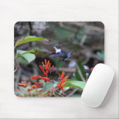 Hummingbird im Flight und in den Roten Blume Mousepad (Mit Mouse)