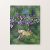 Hummingbird im Flug mit Blume Jigsaw Puzzle (Vertikal)