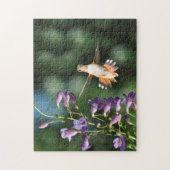 Hummingbird im Flug mit Blume Jigsaw Puzzle (Vertikal)