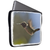 Hummingbird im Flugweißen Rand Laptopschutzhülle (Vorne Rechts)