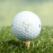 Hummingbird im Monoline Style - Gold im Schwarzen Golfball (Insitu T-Shirt)