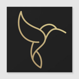 Hummingbird im Monoline Style - Gold im Schwarzen  Magnetkarte