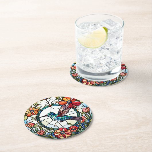 Hummingbird-Imitate Runder Pappuntersetzer (Vor Ort)