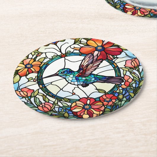 Hummingbird-Imitate Runder Pappuntersetzer (Angewinkelt)