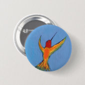 Hummingbird in blau button (Vorne & Hinten)
