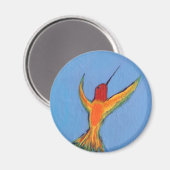 Hummingbird in blau magnet (Vorderseite/Rückseite)
