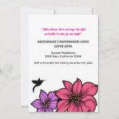 Hummingbird in Bloom - Eleganter Blumengeburt Einladung (Rückseite)