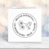Hummingbird in der Nähe von Blume Runde Adresse 2 Permastempel