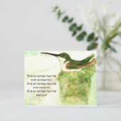 Hummingbird - In der Natur finden wir Freude! Postkarte (Stehend Vorderseite)