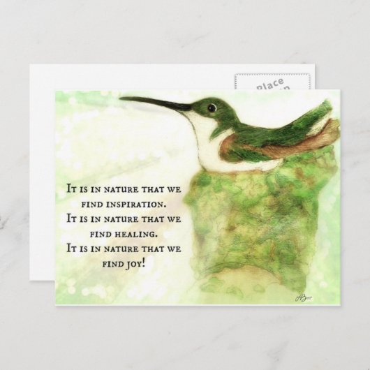 Hummingbird - In der Natur finden wir Freude! Postkarte (Vorne/Hinten)