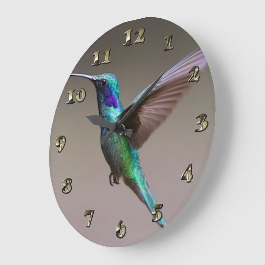 Hummingbird in Flight Große Wanduhr (Winkel)