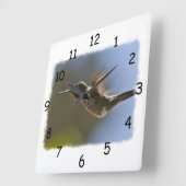 Hummingbird in Flight Quadratische Wanduhr (Winkel)