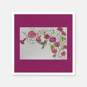 Hummingbird in Pink Cocktail Napkins Serviette