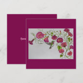 Hummingbird in rosa Einladung (Vorne/Hinten)
