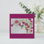Hummingbird in rosa Einladung (Stehend Vorderseite)