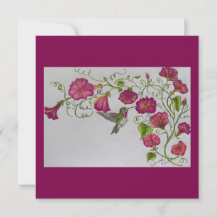 Hummingbird in rosa Einladung