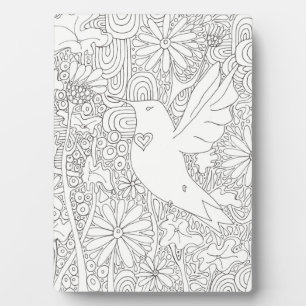 Hummingbird in Schwarz-Weiß-Tabletop-Plaque Fotoplatte