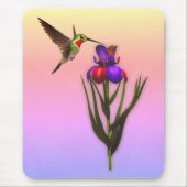 Hummingbird Iris Blume Art Mousepad (Vorne)