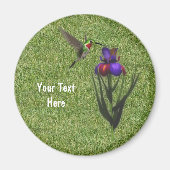 Hummingbird Iris Blume Magnet (Vorne)