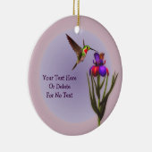 Hummingbird Iris Blume Personalisiert Keramik Ornament (Rechts)