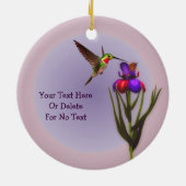 Hummingbird Iris Blume Personalisiert Keramik Ornament (Hinten)