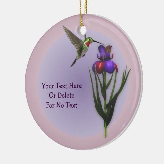 Hummingbird Iris Blume Personalisierte Ornamente (Links)