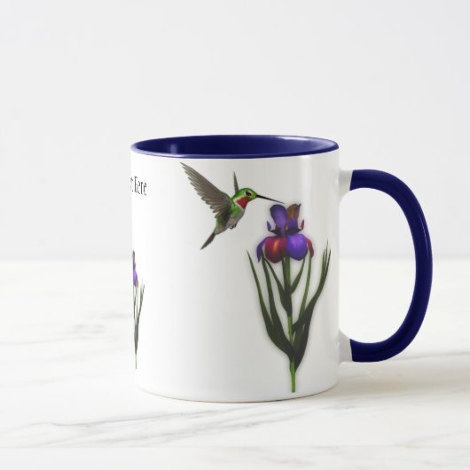 Hummingbird Iris Blume Tasse (Rechts)