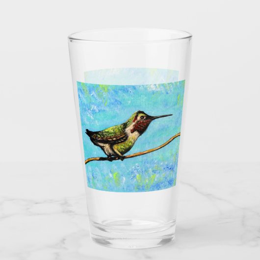 Hummingbird ist bereit zum Fliegen Glas (Vorderseite)