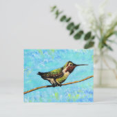 Hummingbird ist bereit zum Fliegen Postkarte (Stehend Vorderseite)
