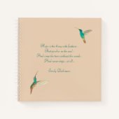 Hummingbird Journal mit Emily Dickinson Zitat Notizblock (Vorderseite)