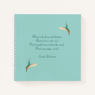 Hummingbird Journal mit Emily Dickinson Zitat Notizblock