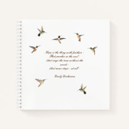 Hummingbird Journal mit Emily Dickinson Zitat Notizblock