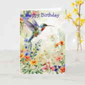 Hummingbird Karte (Gelbe Blume)