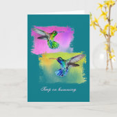 Hummingbird-Karte Karte (Gelbe Blume)